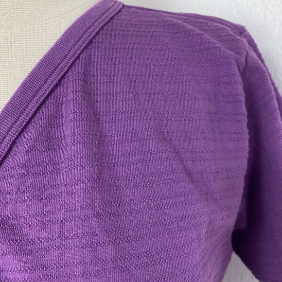 REI Cotton Purple Button Front Textured Top Shirt Medium Short Sleeves Sporty - Picture 5 of 11